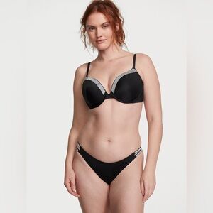 NWT Victoria's Secret Very Sexy Shine Trim Bikini Set (34DDD & M)